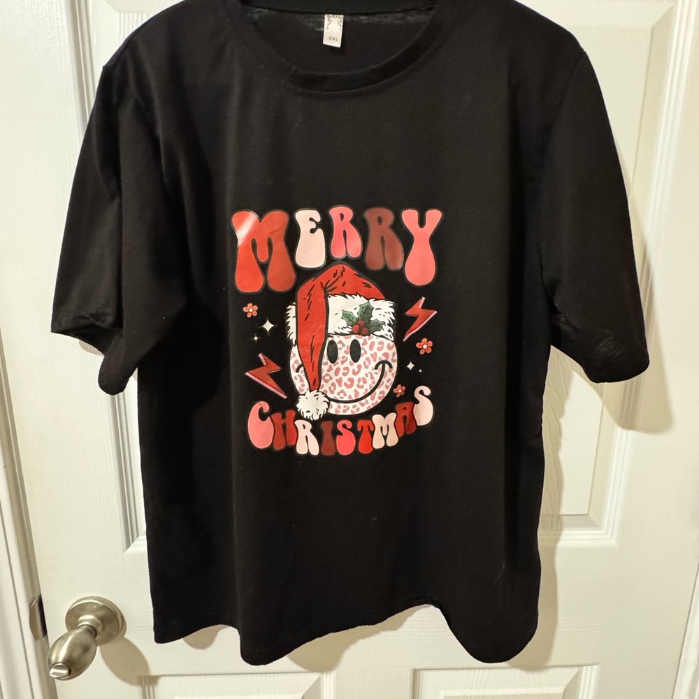 Woman’s Merry Christmas Black T-Shirt